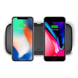 ZENS Black Dual Wireless Charging Pad iPhone + iPad + Android Phone Certified